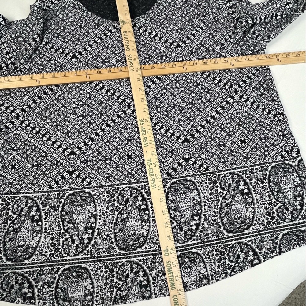 Lucky Brand Women's Plus Black/White Paisley Blouse Top Size 3X - Picture 11 of 13